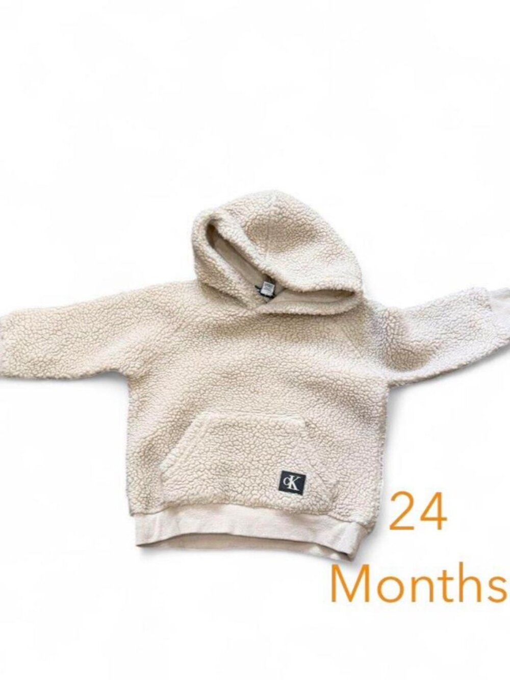 Calvin Klein Jeans Kids Cream and Tan Hoodie